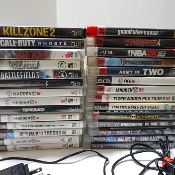 Sony Playstation 3 System Bundle PS3 28 Games 3 Controllers Tested - Picture 2 of 4